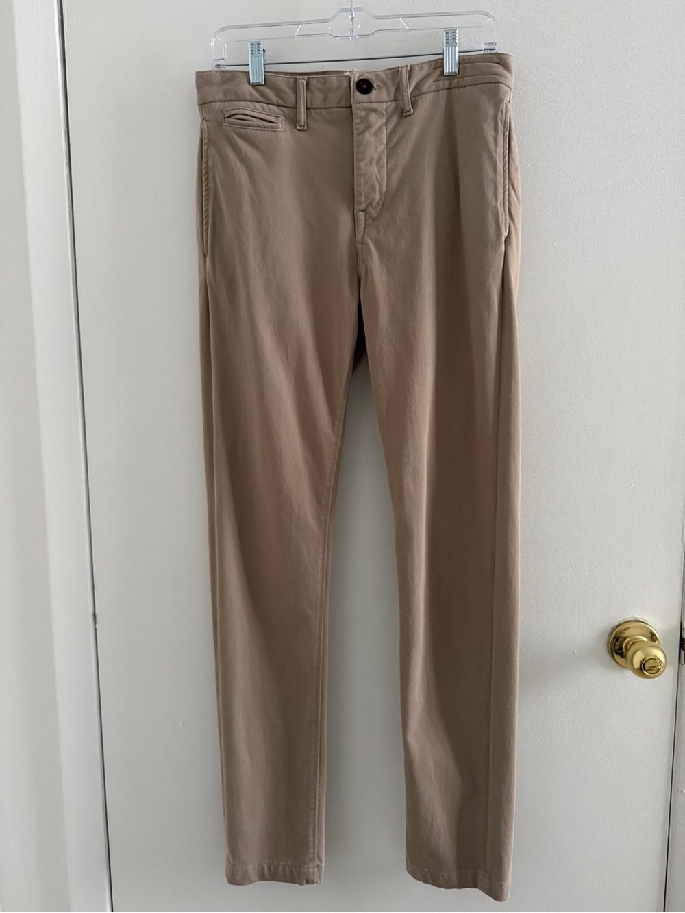 Hiroshi Kato Axe Slim Chino Slim Fit Pants in Sand Beige Tan Size 29